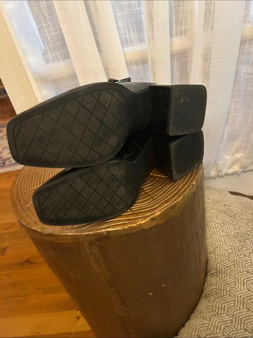 Rachel Zoe Black Patent Mary Jane Block Heels 9.5